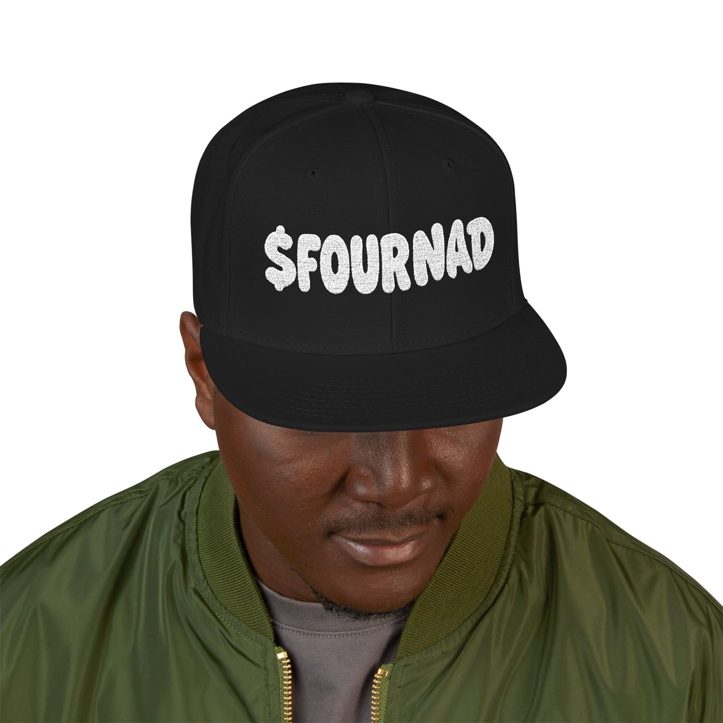 Snapback Hat — Embroidered 'FOURNAD' Bubble Letter Design