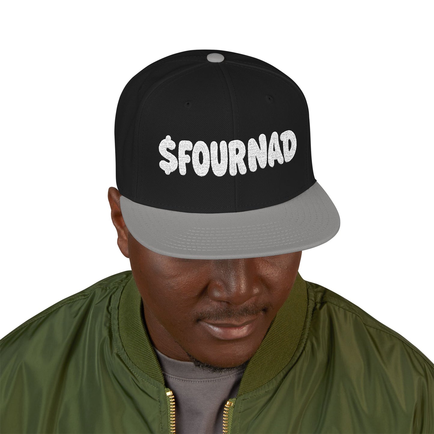 Snapback Hat — Embroidered 'FOURNAD' Bubble Letter Design