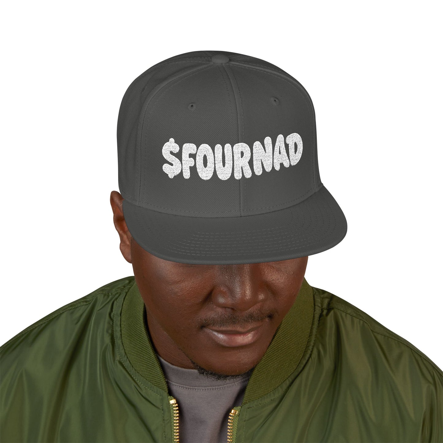 Snapback Hat — Embroidered 'FOURNAD' Bubble Letter Design