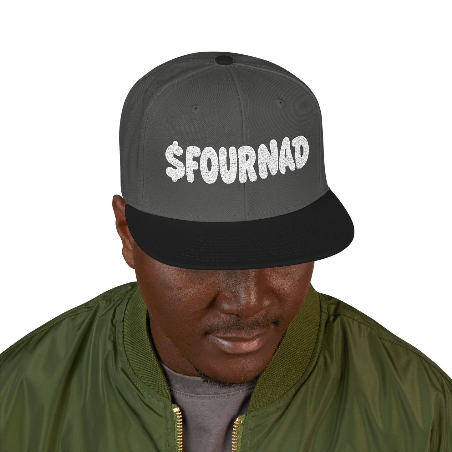 Snapback Hat — Embroidered 'FOURNAD' Bubble Letter Design