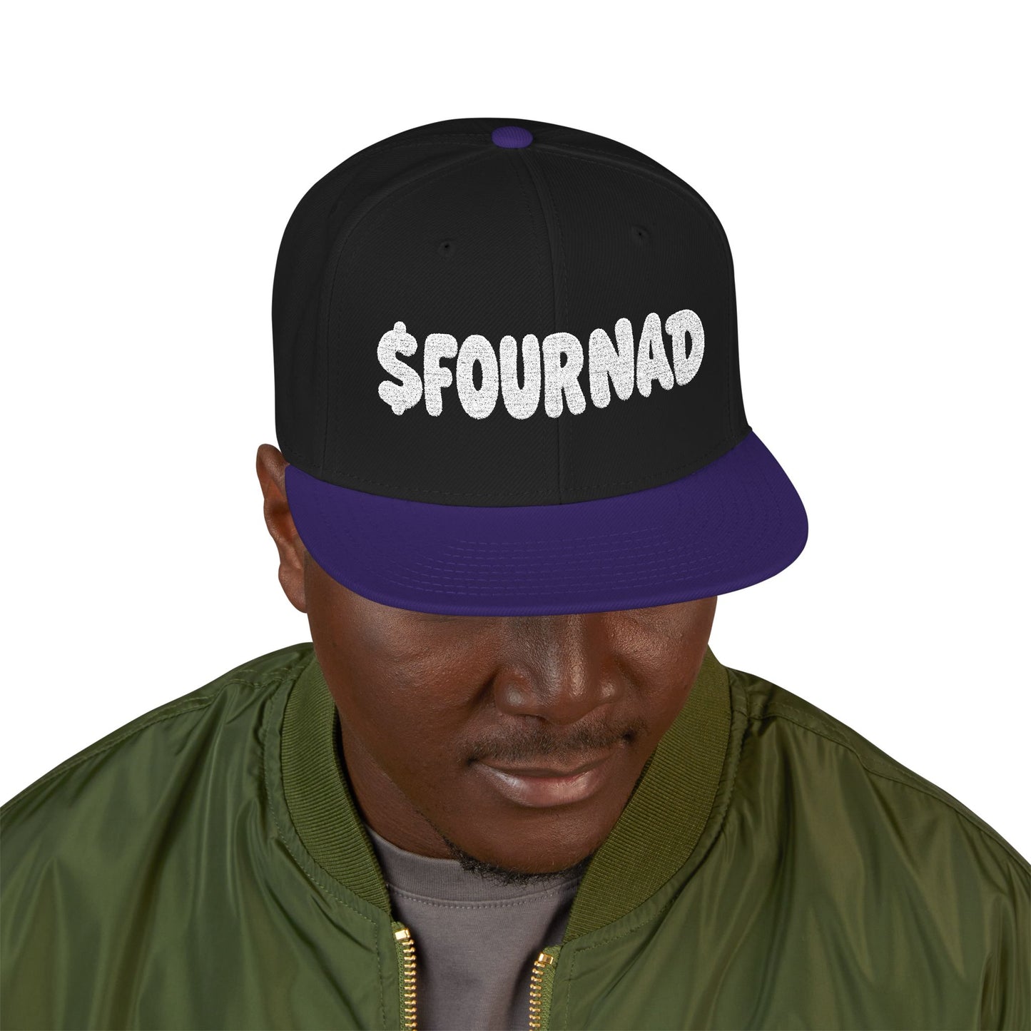 Snapback Hat — Embroidered 'FOURNAD' Bubble Letter Design
